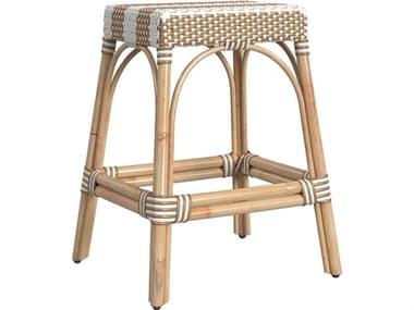 Butler Robias Tan white Stripe Natural Rattan Frame Counter Stool BT5513984