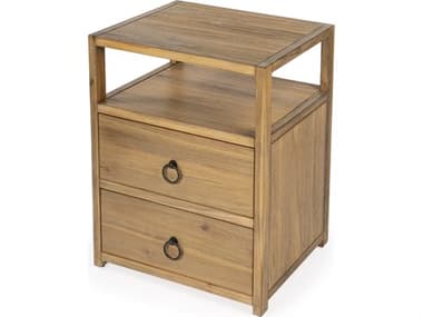 Butler Lark 2-Drawers Brown Pine Wood Nightstand BT5526312