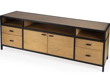 Butler Hans 78" Mango Wood Natural Rustic TV Stand BT5551419