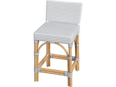 Butler Serienna White gray Dot Natural Rattan Frame Gray Counter Stool BT5585266