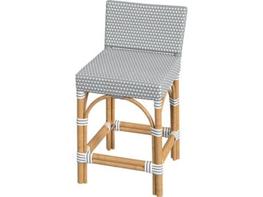 Butler Serienna Gray white Dot Natural Rattan Frame Counter Stool BT5585329