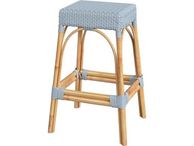 Butler Robias Baby Blue Natural Rattan Frame Bar Stool BT5604341