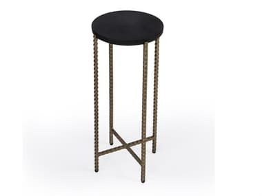 Butler Nigella Round Granite Black Marble End Table BT5612414