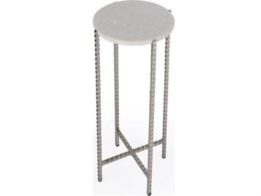 Butler Nigella Round White Marble End Table BT5612425