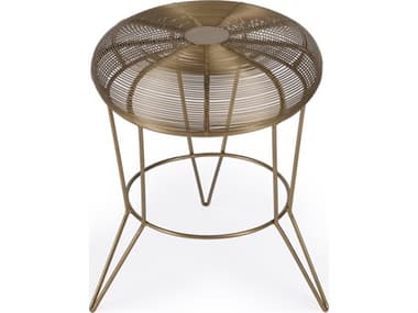 Butler Allen Round Metal Antique Gold End Table BT5633226