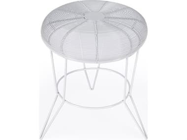 Butler Allen Round Metal White End Table BT5633288