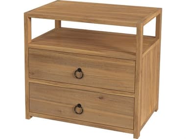 Butler Lark 2-Drawers Pine Wood Nightstand BT5670312