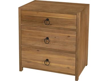 Butler Lark 3-Drawers Pine Wood Nightstand BT5671312