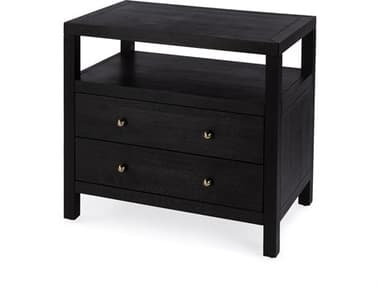 Butler Nora 2-Drawers Brown Acacia Wood Nightstand BT5732451