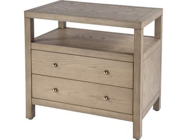 Butler Nora 2-Drawers Brown Acacia Wood Nightstand BT5732492