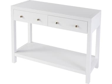 Butler Nora Rectangular Wood Smooth White Console Table BT5739304