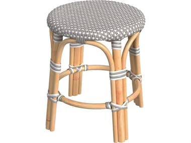Butler Tobias Gray white Dot Natural Rattan Frame And White Table Stool BT5745266
