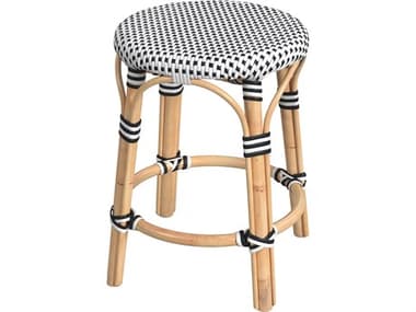 Butler Tobias White black Dot Natural Rattan Frame Black And Table Stool BT5745295