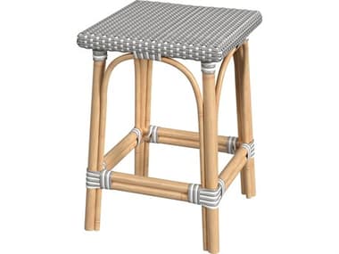 Butler Riviera Gray white Dot Natural Rattan Frame Counter Stool BT5757266