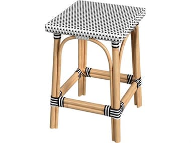 Butler Riviera White black Dot Natural Rattan Frame Black And Counter Stool BT5757295
