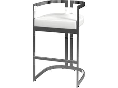 Butler Clarence Nickel Plated White Faux Leather Bar Stool BT5782220