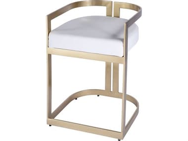 Butler Clarence Polished Gold White Faux Leather Counter Stool BT5783402