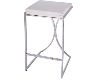 Butler Natalya Nickel Plated White Faux Leather Bar Stool BT5784220