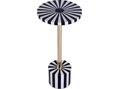 Butler Zane Round Resin Black Bone End Table BT5786318