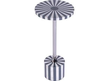 Butler Zane Round Resin Gray Bone Inlay End Table BT5786321