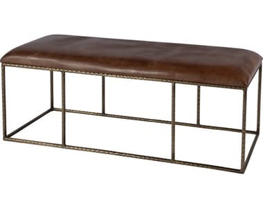 Butler Lloyd Brown Leather Accent Bench BT5828344
