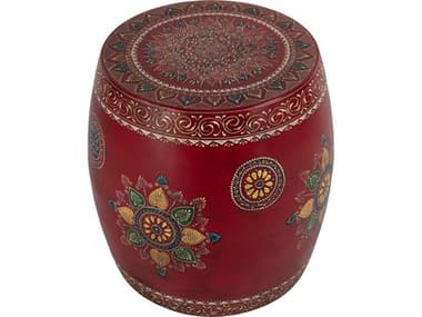 Butler Imani Round Metal Red Hand Painted End Table BT5833290