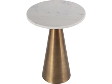 Butler Hallie Round Marble Antique Gold End Table BT5840226