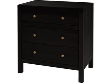 Butler Nora 3-Drawers Black Acacia Wood Nightstand BT5848451