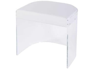 Butler Solara Clear Acrylic Faux Leather Accent Stool BT5890335