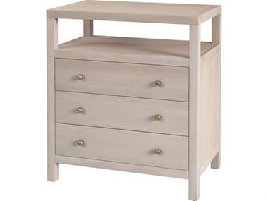Butler Nora 3-Drawers Beige Acacia Wood Nightstand BT5941450