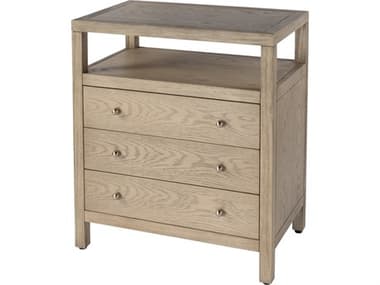 Butler Nora 3-Drawers Natural Acacia Wood Nightstand BT5941492