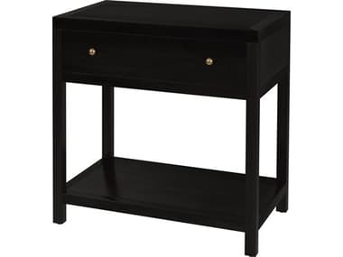 Butler Nora 1-Drawer Black Acacia Wood Nightstand BT5943451