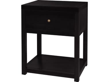 Butler Nora 1-Drawer Black Acacia Wood Nightstand BT5945451