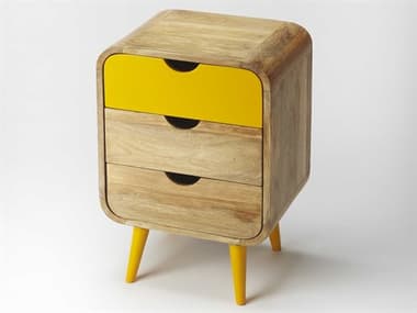 Butler Danville 3-Drawers Beige Mango Wood Nightstand BT6086140