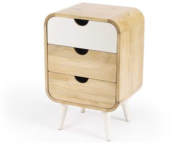 Butler Danville 3-Drawers Beige Mango Wood Nightstand BT6086288