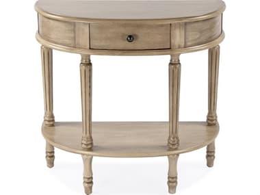 Butler Mozart Demilune Wood Antique Beige Console Table BT667424