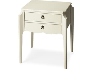 Butler Wilshire Rectangular Wood Smooth White End Table BT7016304