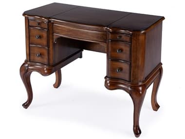 Butler Charlotte Gilted Cream Brown Poplar Wood Valet Desk BT735011