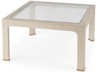 Butler Chatham Square Glass Natural Raffia Coffee Table BT9153362