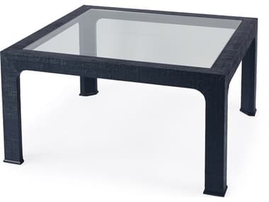 Butler Chatham Square Glass Navy Raffia Coffee Table BT9153410