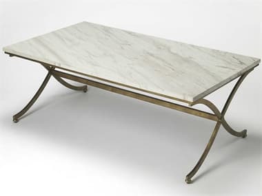 Butler Pamina Rectangular Marble Antique Gold Coffee Table BT9322355