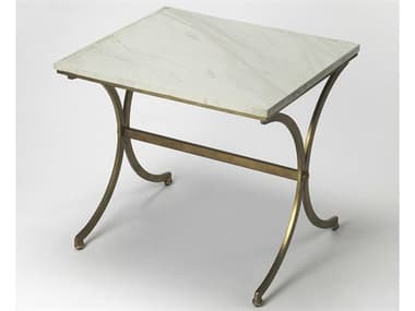 Butler Pamina Rectangular Marble Antique Gold End Table BT9323355