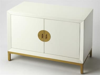 Butler Langer Cottage White Mahogany Wood Accent Cabinet BT9333222