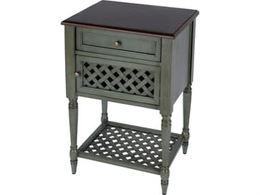 Butler Chadway Rectangular Wood Rustic Green End Table BT9368286