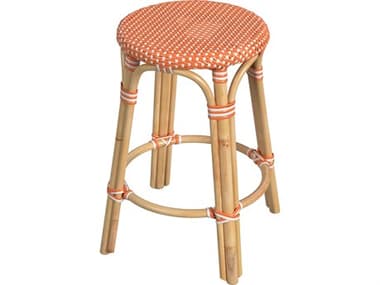 Butler Tobias Orange white Dot Natural Rattan Frame Counter Stool BT9371427