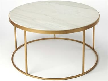 Butler Triton Round Marble & Metal Coffee Table BT9392389