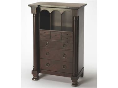 Butler Castle Vintage Wood Brown Poplar Secretary Desk BT9400347
