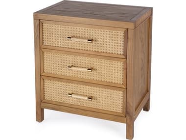 Butler Mesa 3-Drawers Oak Wood Nightstand BT9750438