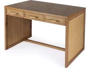 Butler Mesa Natural & Cane Oak Wood Writing Desk BT9754438