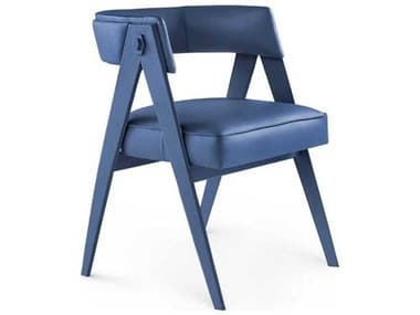 Villa & House Bennett Leather Blue Upholstered Arm Dining Chair BUNBET550408